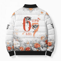 Funny Valentines Day Bomber Puffer Jacket Cupid Says 67