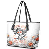 Funny Valentines Day Leather Tote Bag Cupid Says 67