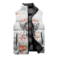 Funny Valentines Day Sleeveless Puffer Jacket Cupid Says 67
