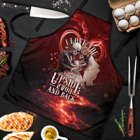 Skull Valentines Day Apron I Love You To The Upside Down And Back
