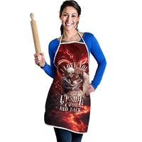 Skull Valentines Day Apron I Love You To The Upside Down And Back