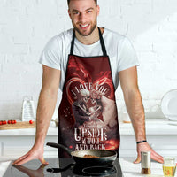 Skull Valentines Day Apron I Love You To The Upside Down And Back