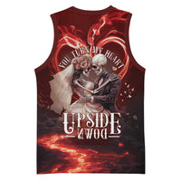 Skull Valentines Day Basketball Jersey I Love You To The Upside Down And Back