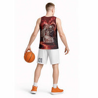 Skull Valentines Day Basketball Jersey I Love You To The Upside Down And Back