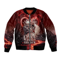 Skull Valentines Day Bomber Jacket I Love You To The Upside Down And Back