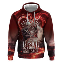 Skull Valentines Day Hoodie I Love You To The Upside Down And Back