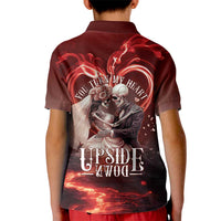 Skull Valentines Day Kid Polo Shirt I Love You To The Upside Down And Back