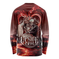 Skull Valentines Day Long Sleeve Shirt I Love You To The Upside Down And Back