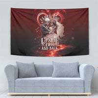 Skull Valentines Day Tapestry I Love You To The Upside Down And Back