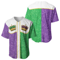 Mardi Gras Crown Baseball Jersey Western Yoke Glitter Style