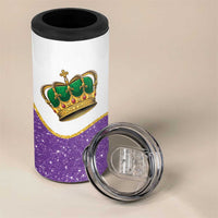 Mardi Gras Crown 4 in 1 Can Cooler Tumbler Western Yoke Glitter Style