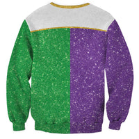 Mardi Gras Crown Sweatshirt Western Yoke Glitter Style