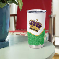 Mardi Gras Crown Tumbler Cup Western Yoke Glitter Style