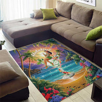 Aloha Hawaii Area Rug Hula Martini Tropical Vibes - Wonder Print Shop
