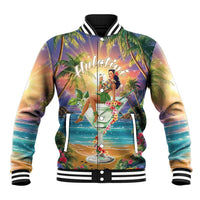 Aloha Hawaii Baseball Jacket Hula Martini Tropical Vibes - Wonder Print Shop