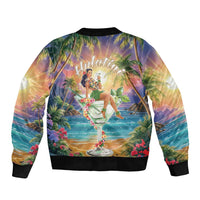 Aloha Hawaii Bomber Jacket Hula Martini Tropical Vibes - Wonder Print Shop