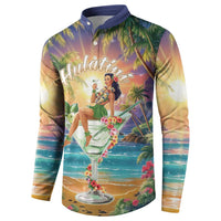Aloha Hawaii Button Sweatshirt Hula Martini Tropical Vibes - Wonder Print Shop