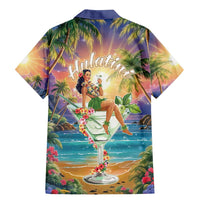 Aloha Hawaii Family Matching Mermaid Dress and Hawaiian Shirt Hula Martini Tropical Vibes - Wonder Print Shop