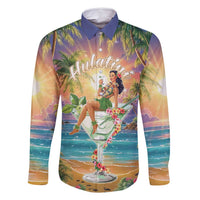 Aloha Hawaii Family Matching Mermaid Dress and Hawaiian Shirt Hula Martini Tropical Vibes - Wonder Print Shop