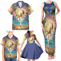 Aloha Hawaii Family Matching Tank Maxi Dress and Hawaiian Shirt Hula Martini Tropical Vibes - Wonder Print Shop