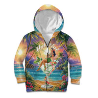 Aloha Hawaii Kid Hoodie Hula Martini Tropical Vibes - Wonder Print Shop