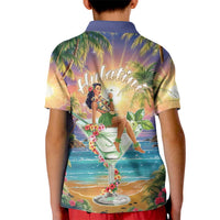 Aloha Hawaii Kid Polo Shirt Hula Martini Tropical Vibes - Wonder Print Shop