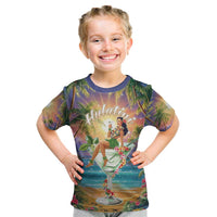 Aloha Hawaii Kid T Shirt Hula Martini Tropical Vibes - Wonder Print Shop
