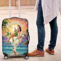 Aloha Hawaii Luggage Cover Hula Martini Tropical Vibes - Wonder Print Shop