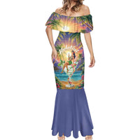 Aloha Hawaii Mermaid Dress Hula Martini Tropical Vibes - Wonder Print Shop