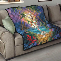 Aloha Hawaii Quilt Hula Martini Tropical Vibes - Wonder Print Shop