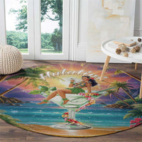 Aloha Hawaii Round Carpet Hula Martini Tropical Vibes - Wonder Print Shop