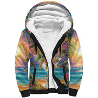 Aloha Hawaii Sherpa Hoodie Hula Martini Tropical Vibes - Wonder Print Shop