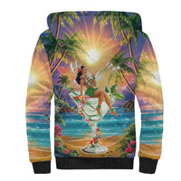 Aloha Hawaii Sherpa Hoodie Hula Martini Tropical Vibes - Wonder Print Shop