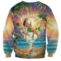 Aloha Hawaii Sweatshirt Hula Martini Tropical Vibes - Wonder Print Shop