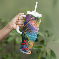 Aloha Hawaii Tumbler With Handle Hula Martini Tropical Vibes - Wonder Print Shop