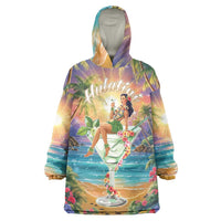 Aloha Hawaii Wearable Blanket Hoodie Hula Martini Tropical Vibes - Wonder Print Shop