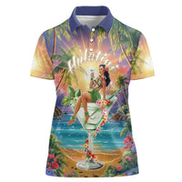 Aloha Hawaii Women Polo Shirt Hula Martini Tropical Vibes - Wonder Print Shop