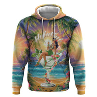 Aloha Hawaii Zip Hoodie Hula Martini Tropical Vibes - Wonder Print Shop