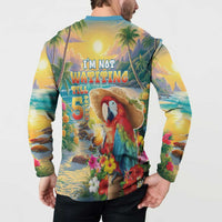 Hawaii Parrot Button Sweatshirt Im Not Waiting Till 5 Oclock - Wonder Print Shop