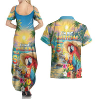 Hawaii Parrot Couples Matching Summer Maxi Dress and Hawaiian Shirt Im Not Waiting Till 5 Oclock - Wonder Print Shop