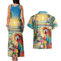 Hawaii Parrot Couples Matching Tank Maxi Dress and Hawaiian Shirt Im Not Waiting Till 5 Oclock - Wonder Print Shop