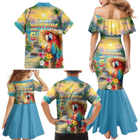 Hawaii Parrot Family Matching Mermaid Dress and Hawaiian Shirt Im Not Waiting Till 5 Oclock - Wonder Print Shop