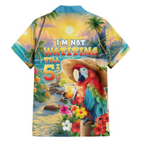 Hawaii Parrot Family Matching Off The Shoulder Long Sleeve Dress and Hawaiian Shirt Im Not Waiting Till 5 Oclock - Wonder Print Shop