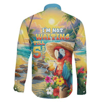 Hawaii Parrot Family Matching Off The Shoulder Long Sleeve Dress and Hawaiian Shirt Im Not Waiting Till 5 Oclock