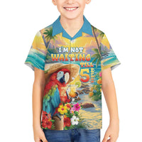 Hawaii Parrot Family Matching Off The Shoulder Long Sleeve Dress and Hawaiian Shirt Im Not Waiting Till 5 Oclock