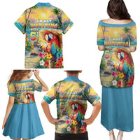 Hawaii Parrot Family Matching Puletasi and Hawaiian Shirt Im Not Waiting Till 5 Oclock - Wonder Print Shop