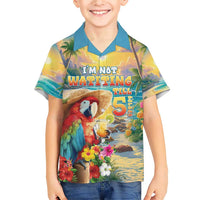 Hawaii Parrot Family Matching Short Sleeve Bodycon Dress and Hawaiian Shirt Im Not Waiting Till 5 Oclock
