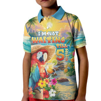 Hawaii Parrot Kid Polo Shirt Im Not Waiting Till 5 Oclock