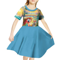 Hawaii Parrot Kid Short Sleeve Dress Im Not Waiting Till 5 Oclock - Wonder Print Shop