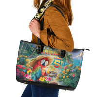 Hawaii Parrot Leather Tote Bag Im Not Waiting Till 5 Oclock - Wonder Print Shop